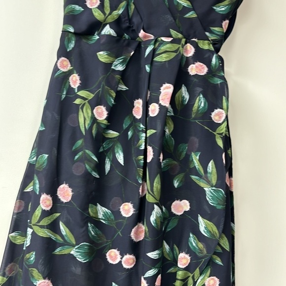 Julia Jordan Women's Floral-Print Ruffle Faux Wrap Dress Navy size 10. - Picture 5 of 13